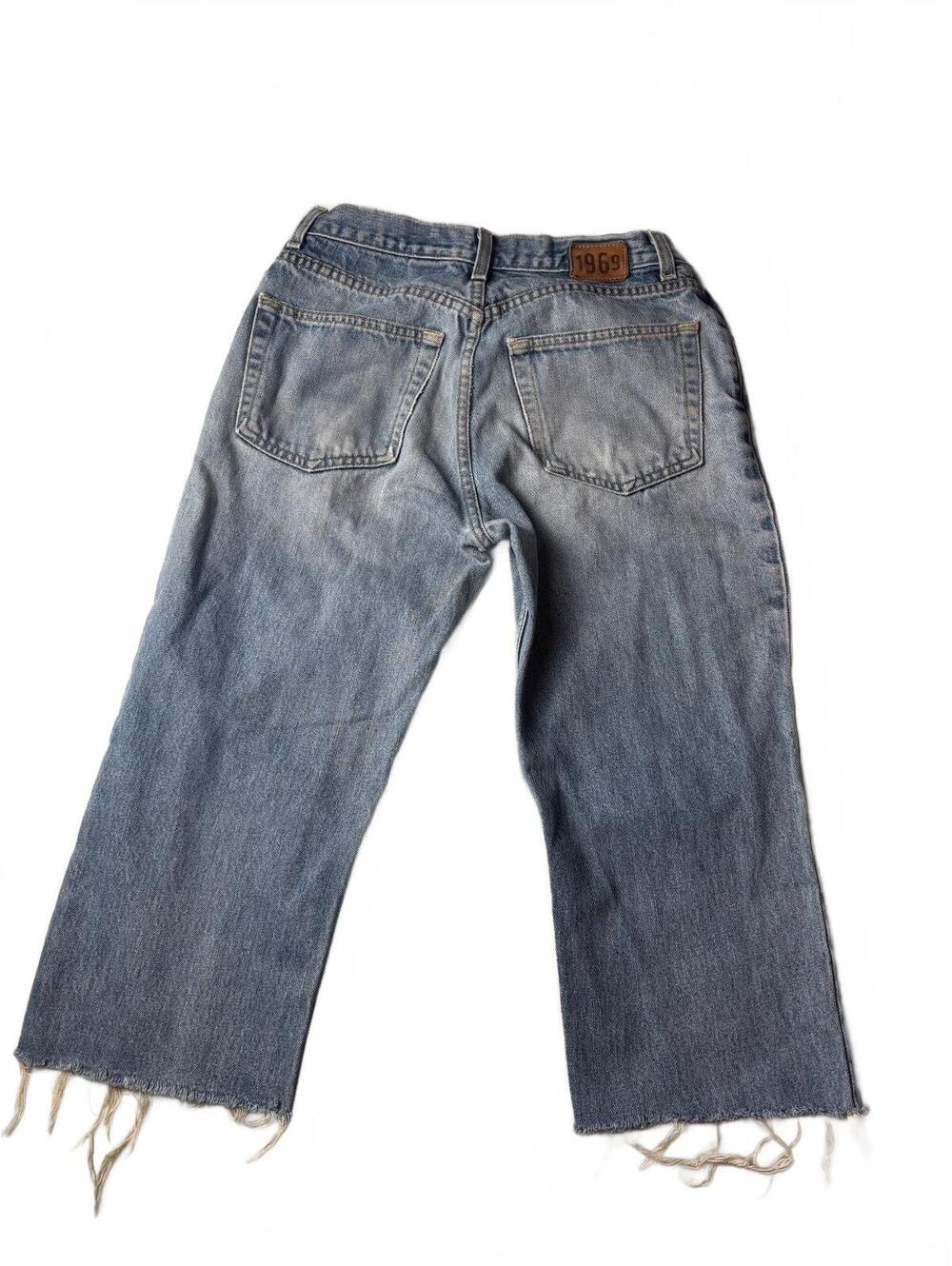 Gap 1969 Standard Fit Light Wash Denim Jeans with Raw Hem